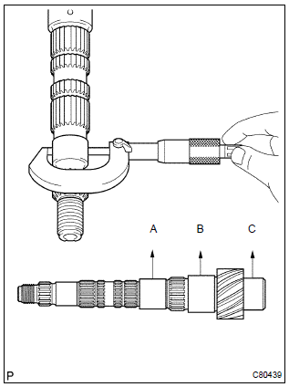 Toyota Corolla. Inspect output shaft