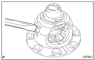 Toyota Corolla. Install front differential pinion shaft straight pin