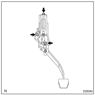 Toyota Corolla. Remove clutch pedal support sub–assy