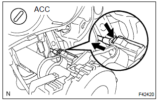 Toyota Corolla. Disconnect floor shift parking lock cable assy