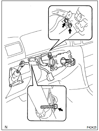 Toyota Corolla. Install steering column assy