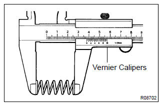 Toyota Corolla. Inspect flow control valve compression spring