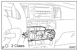 Toyota Corolla. Remove heater control & accessory assy
