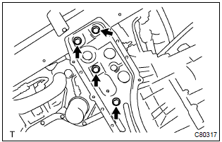 Toyota Corolla.  Remove front suspension crossmember sub–assy