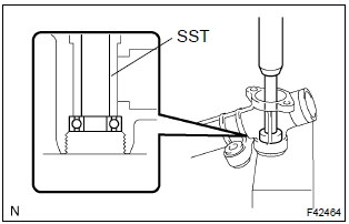 Toyota Corolla.  Remove power steering control valve lower bearing