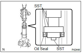 Toyota Corolla. Install power steering cylinder tube oil seal