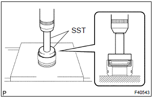 Toyota Corolla. Install power steering rack bush sub–assy