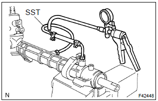 Toyota Corolla. Inspect rack & pinion power steering gear assy