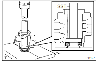 Toyota Corolla. Install power steering control valve upper oil seal