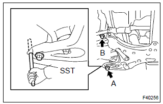 Toyota Corolla. Install front suspension crossmember sub–assy