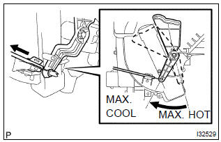Toyota Corolla.  Install airmix damper control cable sub–assy