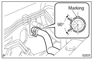 Toyota Corolla. Install heater outlet water hose