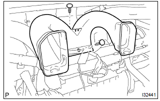 Toyota Corolla. Remove heater to register duct no.2