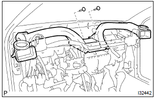 Toyota Corolla. Remove heater to register duct