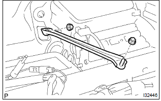 Toyota Corolla. Remove instrument panel to cowl brace center