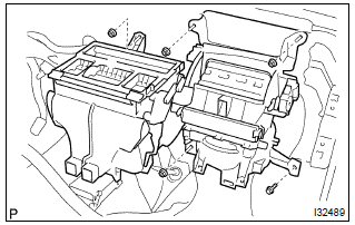 Toyota Corolla. Remove air conditioner unit assy