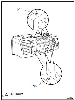 Toyota Corolla. Remove radio receiver assy