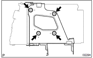 Toyota Corolla. Remove radio bracket no.1