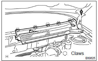 Toyota Corolla. Remove cowl top ventilator louver lh