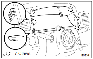 Toyota Corolla. Remove meter hood sub–assy