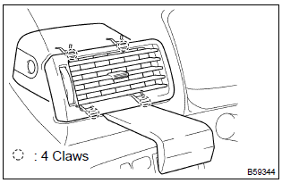 Toyota Corolla. Remove instrument panel register assy