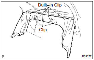 Toyota Corolla. Remove room partition board lh