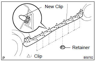 Toyota Corolla. Install side mudguard sub–assy lh