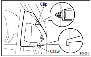 Toyota Corolla. Remove front door lower frame bracket garnish lh