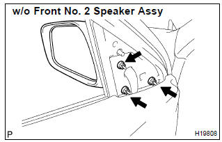 Toyota Corolla. Remove outer rear view mirror assy lh