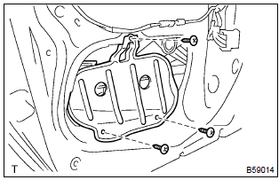 Toyota Corolla. Remove front door inside panel plate lh