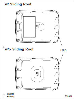 Toyota Corolla. Remove roof headlining assy