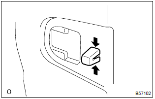 Toyota Corolla. Remove front door outside handle frame sub–assy lh