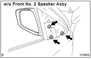 Toyota Corolla. Install outer rear view mirror assy lh