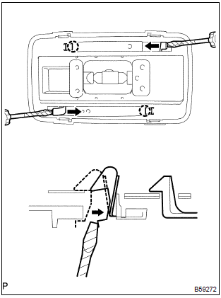 Toyota Corolla. Remove room lamp assy no.1