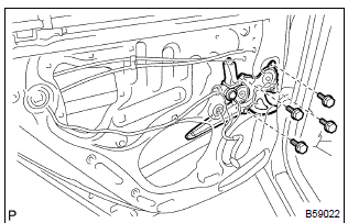 Toyota Corolla. Remove rear door window regulator sub–assy lh