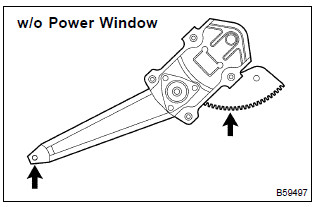 Toyota Corolla. Install rear door window regulator sub–assy lh