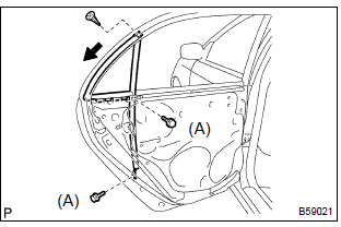Toyota Corolla. Install rear door window division bar sub–assy lh