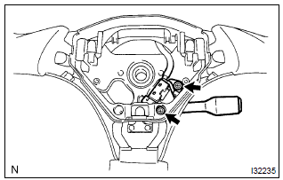 Toyota Corolla. Remove speed control main switch assy