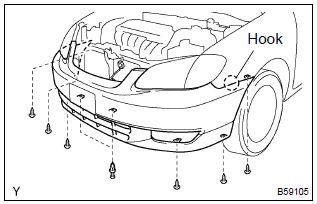 Toyota Corolla. Remove front bumper cover