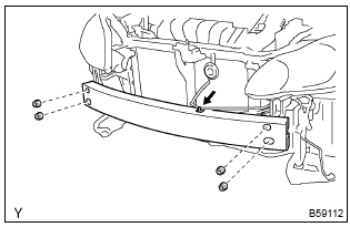 Toyota Corolla. Remove front bumper reinforcement