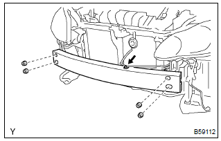 Toyota Corolla.  Install front bumper reinforcement