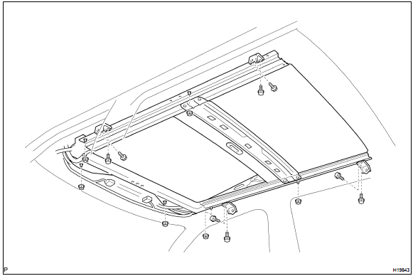 Toyota Corolla. Remove sliding roof housing assy