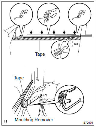 Toyota Corolla. Remove front door belt moulding assy lh