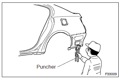 (C) making holes for plug welding