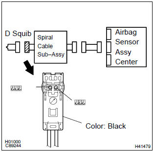 Toyota Corolla.  Check spiral cable sub–assy