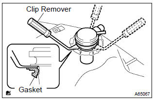 Toyota Corolla. Remove fuel tank inlet valve assy