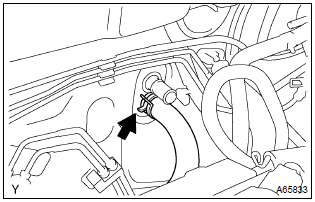 Toyota Corolla. Disconnect heater outlet water hose