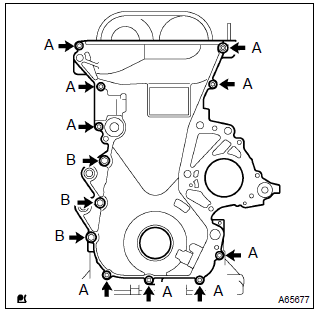 Toyota Corolla.  Install timing chain or belt cover sub–assy