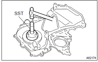 Toyota Corolla. Install timing gear cover oil seal