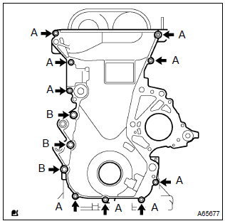 Toyota Corolla. Install timing chain or belt cover sub–assy